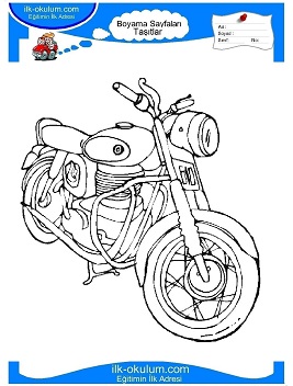 Çocuklar İçin Motor Boyama Sayfaları 